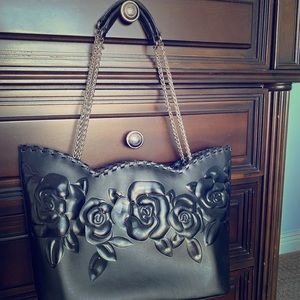 Anne Fontaine Black Leather Shoulder Bag